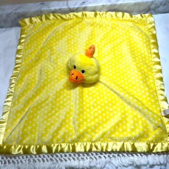 Yellow plush Duck Security Blanket baby Lovey snuggle buddy toy - Picture 1 of 4